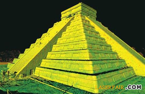 賽阿克用激光掃描技術(shù)為墨西哥瑪雅遺址奇察伊察&ldquo;羽蛇神金字塔&rdquo;制作的3D圖像。