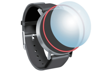 對智能手表外殼上的觸摸屏進(jìn)行防水密封。紅色的粘合劑完全自動(dòng)裝填并進(jìn)行激光激活