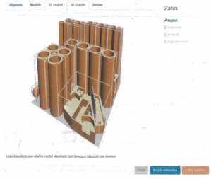 圖 4: 在打印支撐板上統(tǒng)一編排的零件位置布置圖。