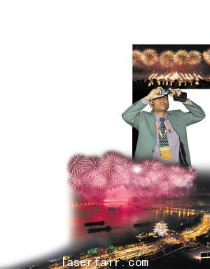 在射燈的映襯下，湘江夜色美輪美奐。