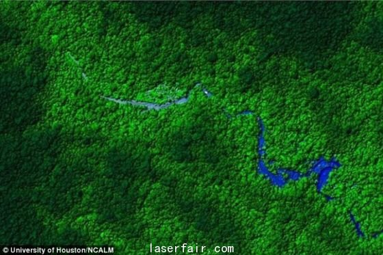 洪都拉斯的莫斯基蒂亞叢林圖像，由休斯頓大學(xué)和國(guó)家機(jī)載激光測(cè)繪中心的研究小組繪制