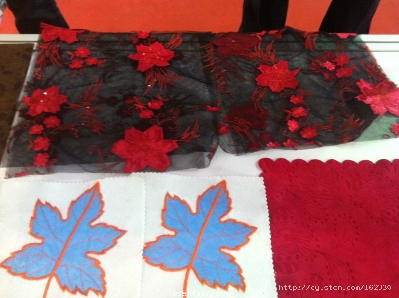 創(chuàng)業(yè)板上市公司金運激光的激光雕塑產(chǎn)品，先用繡花技術(shù)弄好再根據(jù)激光打印出來的，主要用于婚紗和高檔服飾。