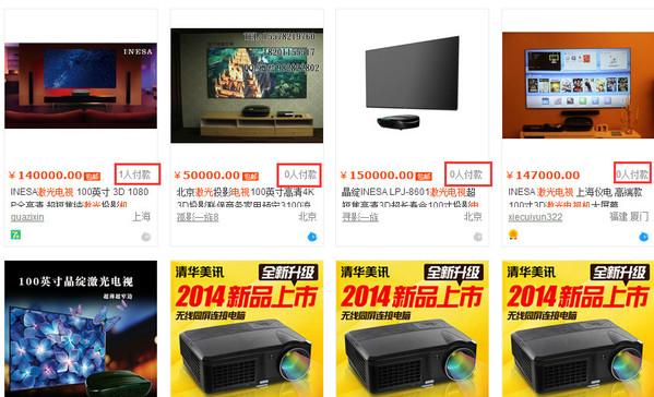 100吋的激光電視賣給誰？